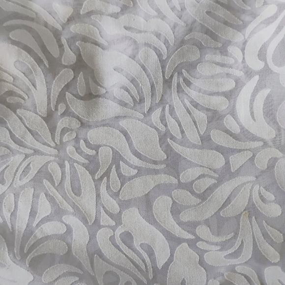 Elegant Carroll Reed  White Sheer Blouse Size 2X  Button V-neck 3/4 Sleeves - Picture 15 of 15